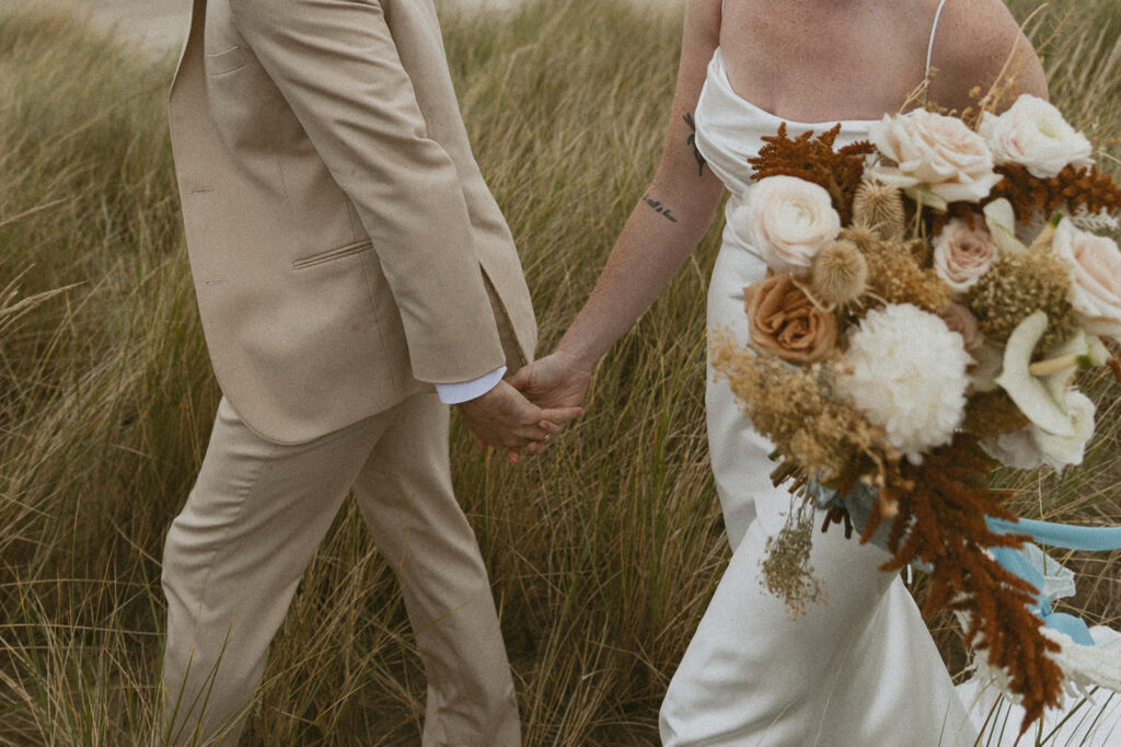 beautiful vintage elopement couple as they elope in Alberta