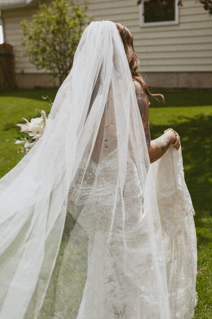 bride at her fernie wedding