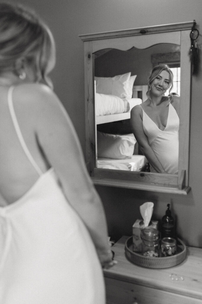 bride getting ready for her cranbrook wedding