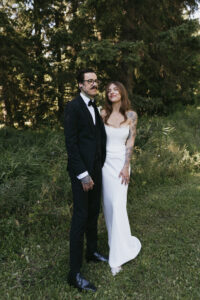 Cranbrook wedding couple get close for a portrait
