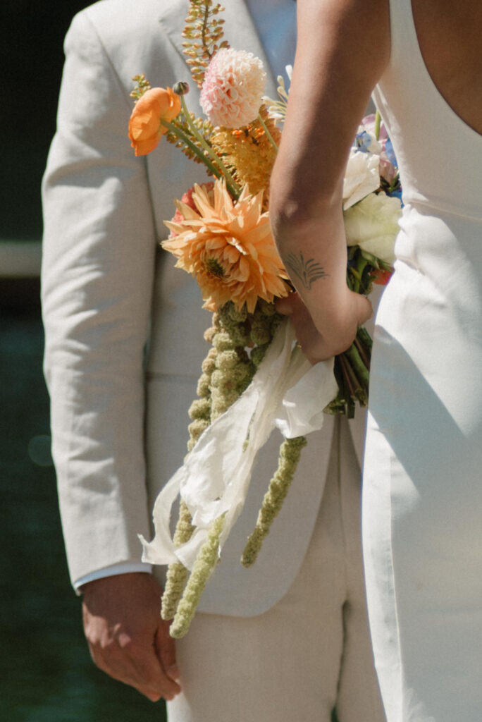Film wedding photography of couple in Fernie mountains
